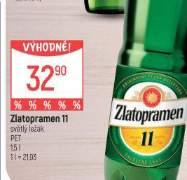 Pivo světlý ležák 11° Zlatopramen