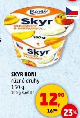 Dezert zakysaný ochucený Skyr Boni