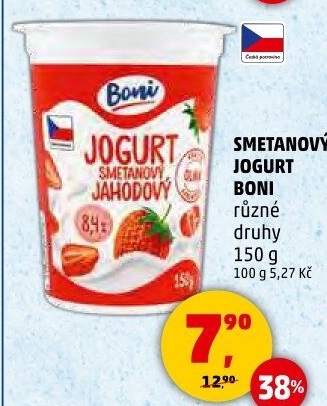 Jogurt smetanový ochucený Boni