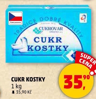 Kostkový cukr Cukrovar Vrbátky