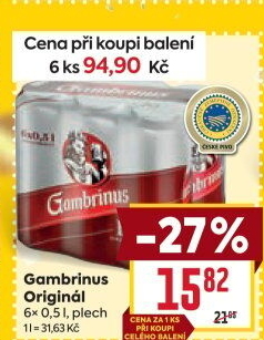 Pivo světlé výčepní Originál 10° Gambrinus