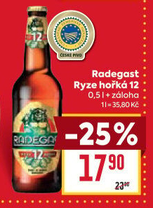 Pivo světlý ležák 12° Ryze hořká Radegast