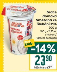 Smetana ke šlehání 31% Srdce domova