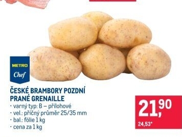Brambory konzumní pozdní Grenaille Metro Chef