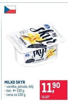 Dezert zakysaný ochucený Můj Skyr 0% Milko