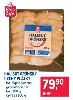 Halibut grónský uzený Fine Life