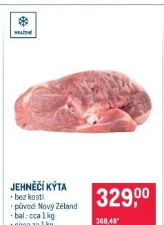 Jehněčí kýta bez kosti mražená