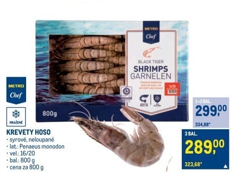 Krevety mražené Metro Chef