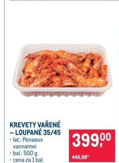 Krevety vařené loupané