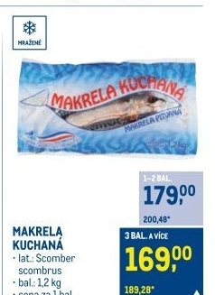 Kuchaná makrela mražená Rybářství Chlumec nad Cidlinou