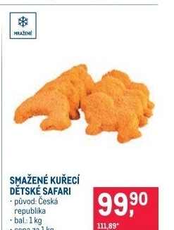 Nugetky kuřecí smažené mražené Safari