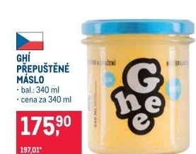 Přepuštěné máslo Ghí České ghíčko