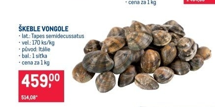 Škeble Vongole - Makro akcniletaky.com