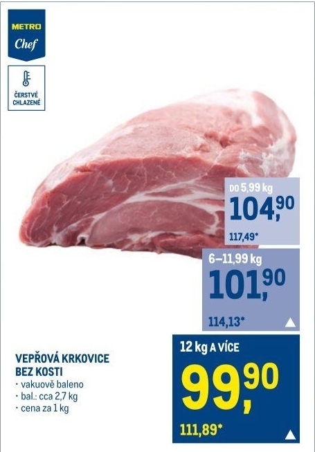 Vepřová krkovice bez kosti Metro Chef