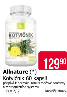 Doplněk stravy Kotvičník Allnature