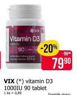 Doplněk stravy vitamin D3 1000 Vix
