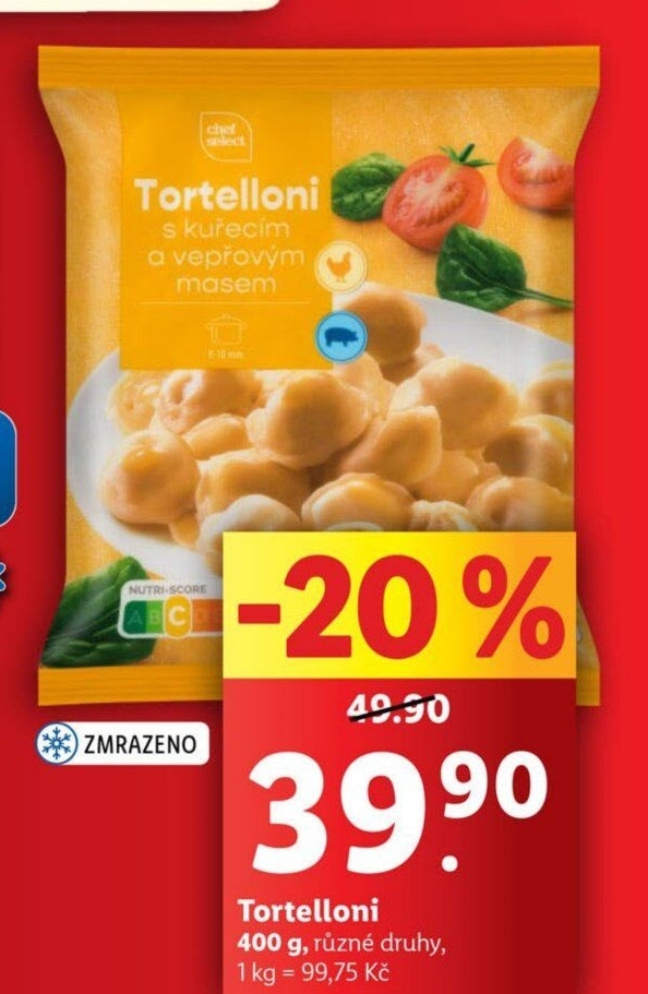 Tortelloni mražené Chef Select - Lidl akcniletaky.com