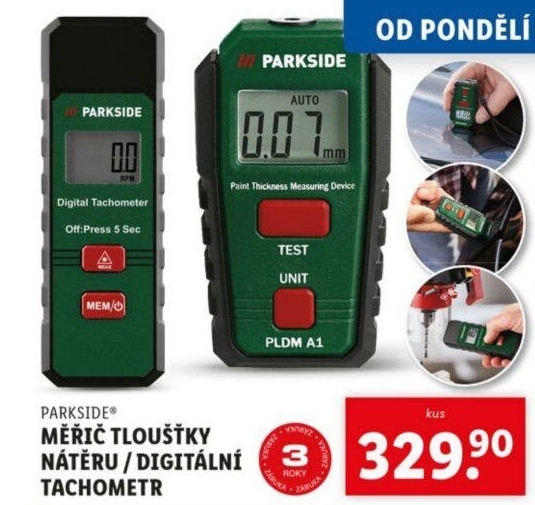 Měřič tloušťky laku Parkside