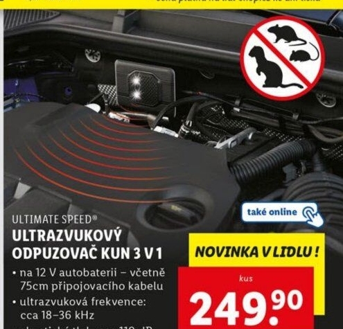 Ultrazvukový odpuzovač kun 3v1 Ultimate Speed - Lidl akcniletaky.com
