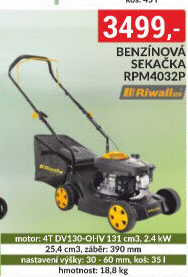 Benzínová sekačka Riwall RPM 4032 P