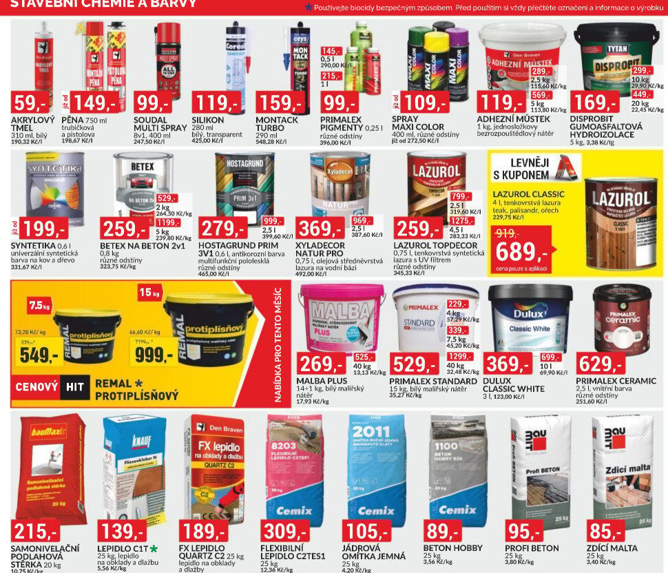 STAVEBNÍ CHEMIE A BARVY