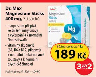 Dr. Max Magnesium Sticks 400 mg 30 sáčků