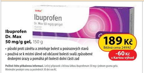 Gel proti bolesti Ibuprofen Dr.Max