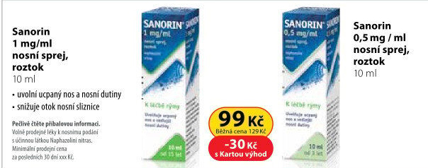 Nosní sprej 0,5% Sanorin