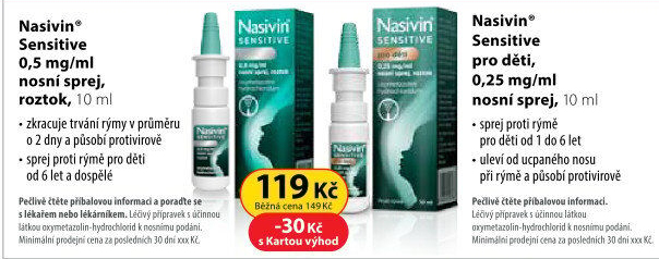 Nosní sprej pro děti Sensitive Nasivin