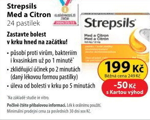Pastilky proti bolesti v krku Strepsils