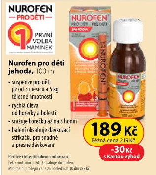 Sirup proti horečce a bolesti pro děti Nurofen