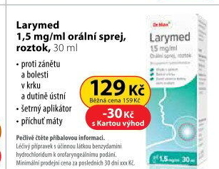 Sprej proti bolesti a zánětu v krku Larymed Dr.Max