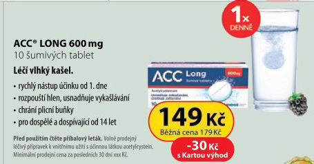Šumivé tablety na vykašlávání Long ACC