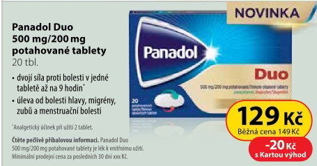 Tablety proti bolesti Panadol Duo