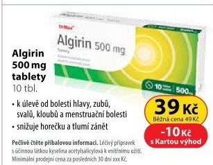 Tablety proti horečce a bolesti Algirin Dr.Max