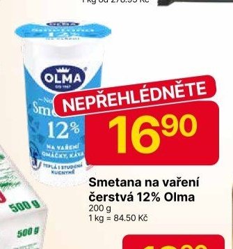 Smetana na vaření čerstvá 12% Olma
