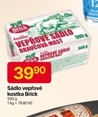 Sádlo vepřové kostka Brick