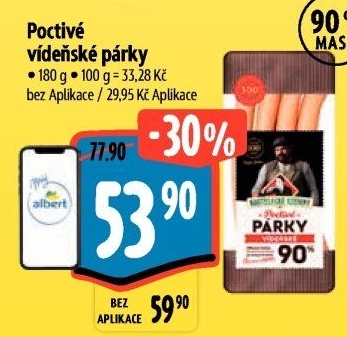 Párky vídeňské poctivé Kostelecké uzeniny