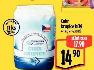 Cukr krupice Cukrovar Vrbátky