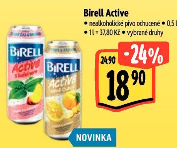 Nealkoholické pivo ochucené Active Birell