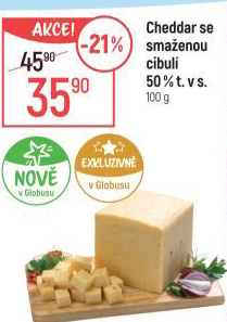 Sýr Cheddar se smaženou cibulí