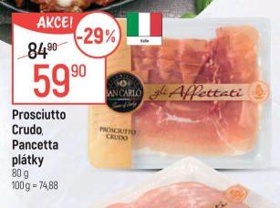 Šunka italská Prosciutto Crudo San Carlo
