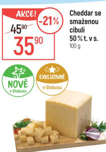 Sýr Cheddar se smaženou cibulí
