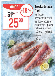 Treska tmavá filety