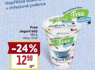 Bílý jogurt bez laktózy Laktose Free