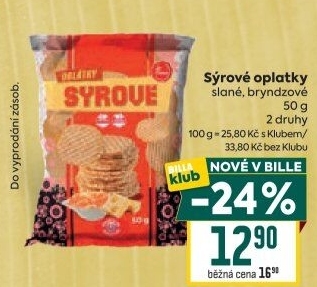 Oplatky sýrové dukáty Tina