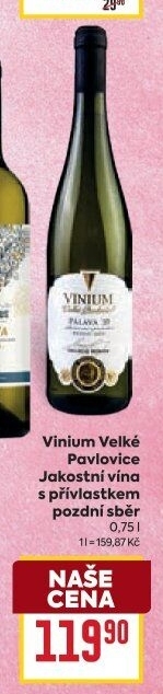 Vína Vinium Velké Pavlovice - pozdní sběr