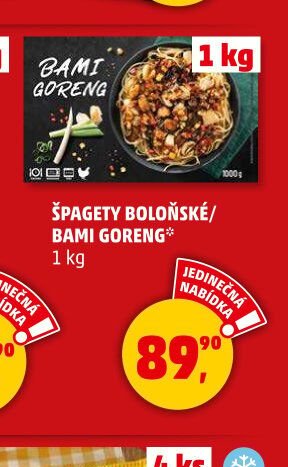 BAMI GORENG / ŠPAGETY BOLOŇSKÉ