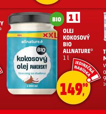 OLEJ KOKOSOVÝ BIO ALLNATURE