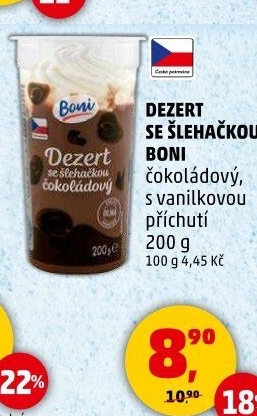 Dezert pudink se šlehačkou Boni